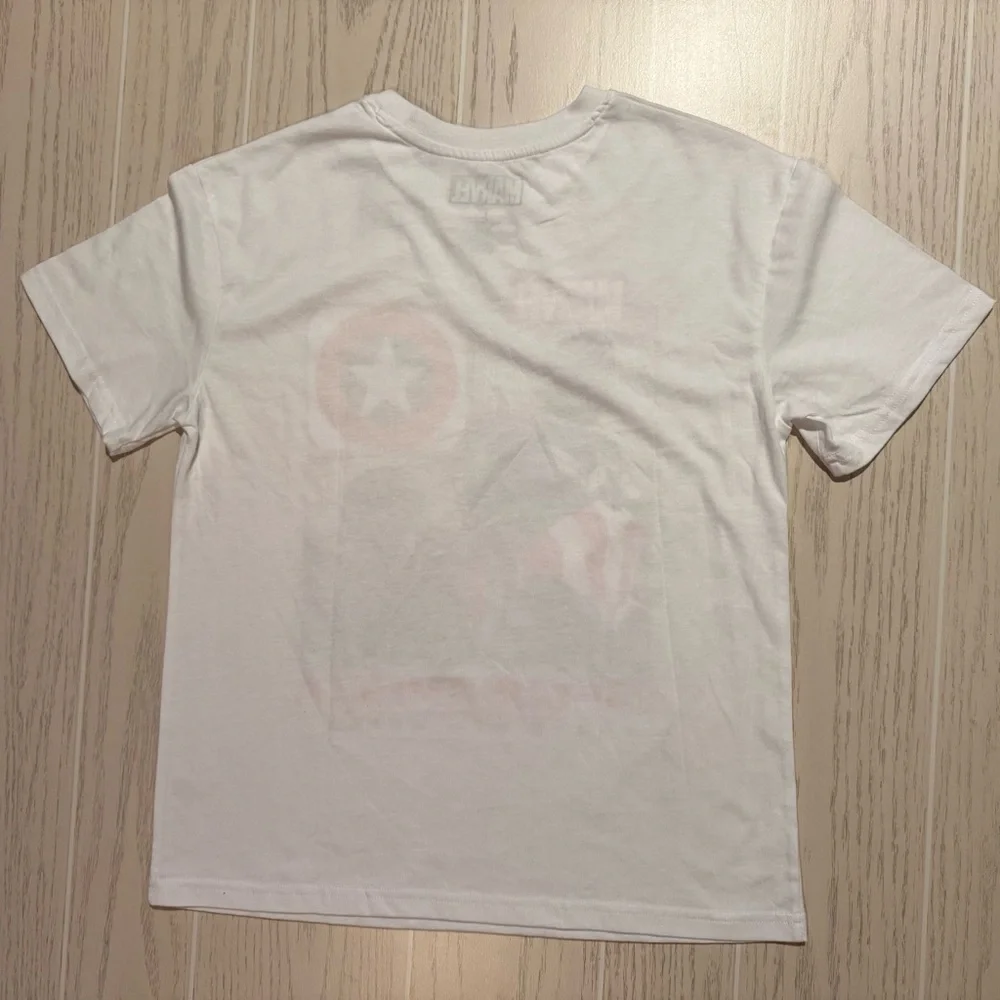 Art Class Marvel Captain America Graphic Tee Boys L White Superhero Shirt‎ NEW